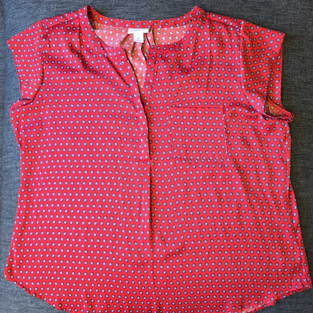 Red Polka Dot Women's Top